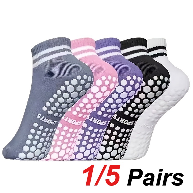 Pilates & Yoga With Harna - 1/5 Pair Women's Silicone Anti Slip