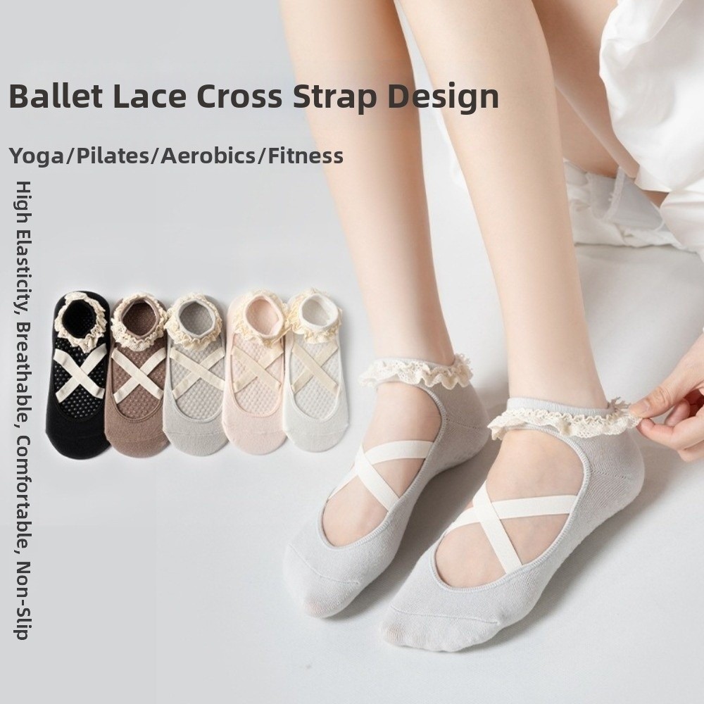 Gifts Non Slip Yoga Socks Lace - Pilates Ankle Strap 评论和价格
