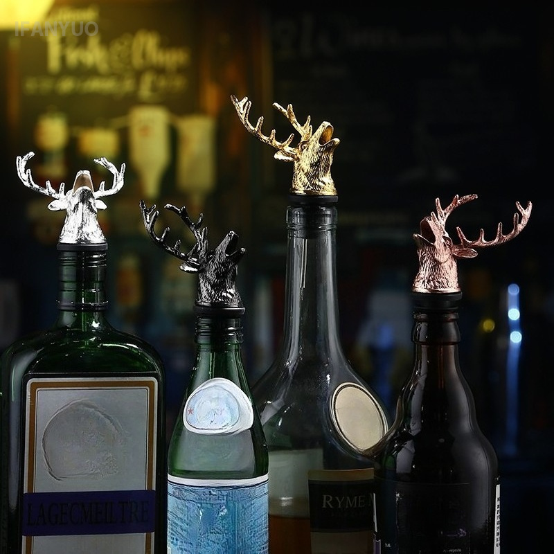 Zinc Alloy Deer Head Wine Pour - Head Racket Boom 评论和价格