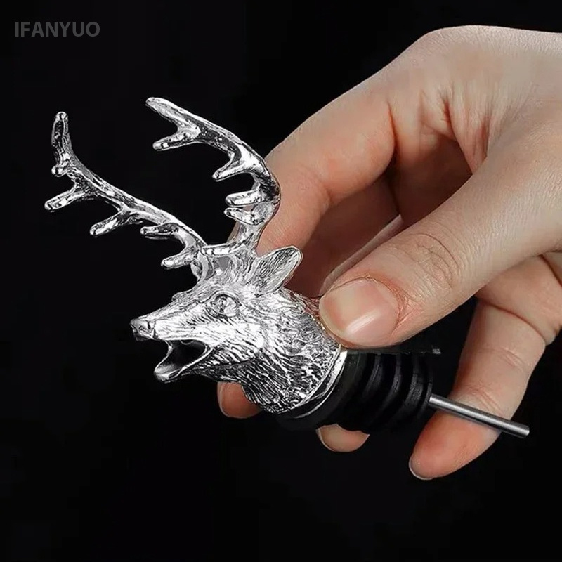 Zinc Alloy Deer Head Wine Pour - Head Racket Boom 评论和价格