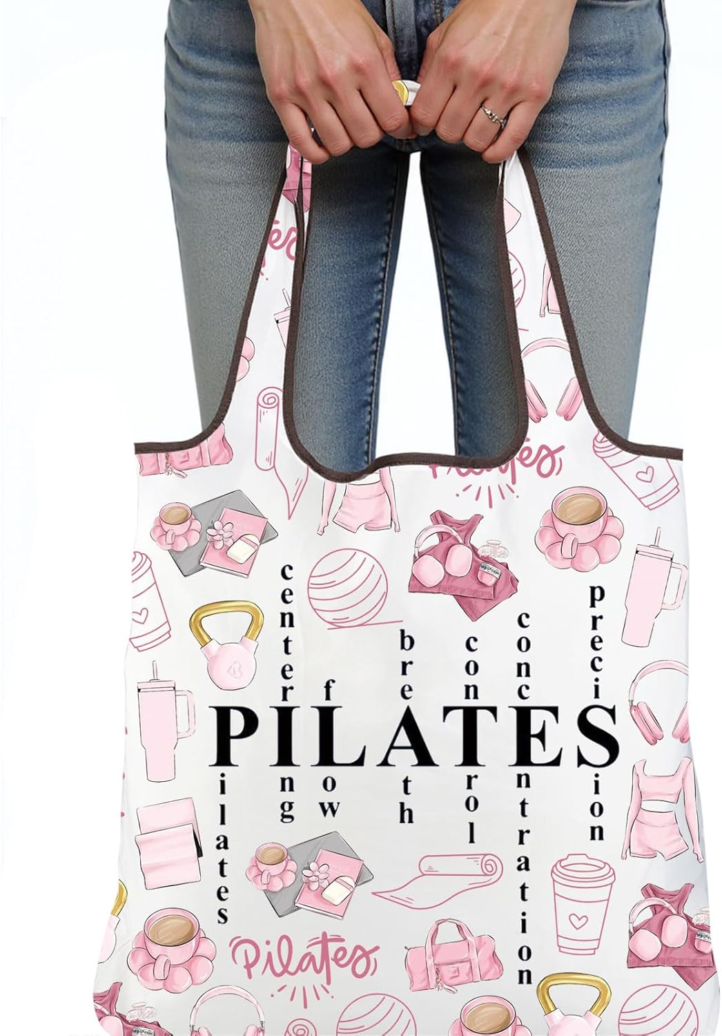 Pink Pilates Tote Bag Gifts fo - Pilates Yoga Instructor 评论和价格